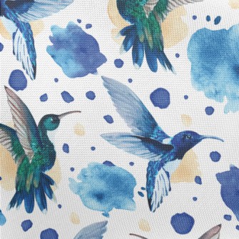 Watercolor Hummingbird Pongee