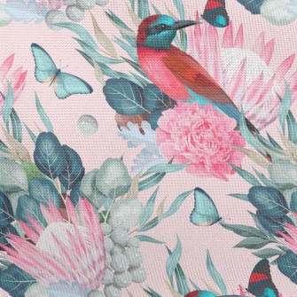 Birds And King Proteas Pongee