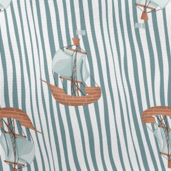 Blue And White Stripes With Sa Pongee