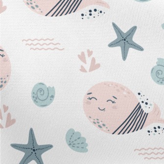 Pink Whale Who Loves The Ocean Pongee