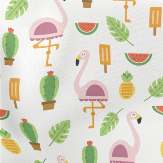 Summer Pink Ostrich Lightweight Cotton Poplin