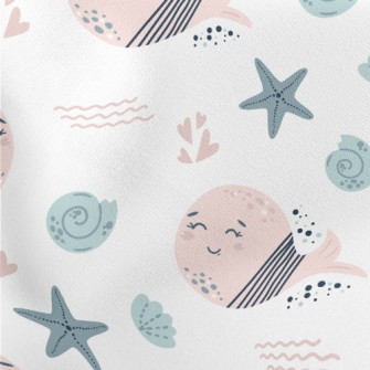 Pink Whale Who Loves The Ocean Lightweight Cotton Poplin