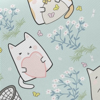 Q Version Cat Holding Somethin Midweight Cotton Poplin