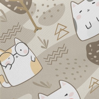 Cat With Tree Midweight Cotton Poplin
