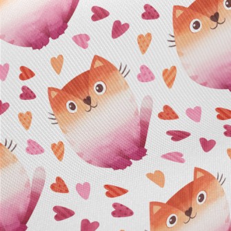 Gradient Watercolor Cat Midweight Cotton Poplin