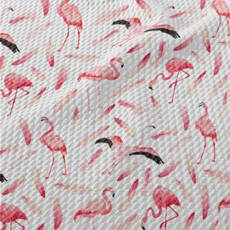 Flamingo With Feathers Birdseye Piqué