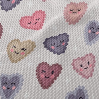 Cartoon Love Heart Birdseye Piqué