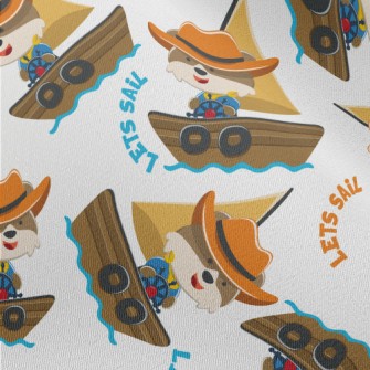 Cartoon Sailing Animals Chiffon