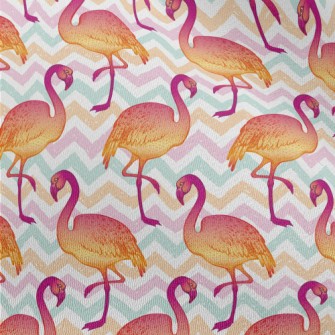 Modern Hand Drawn Flamingo Chiffon