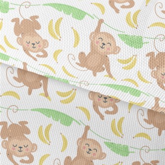 Cute Monkey With Banana Waterproof Oxford