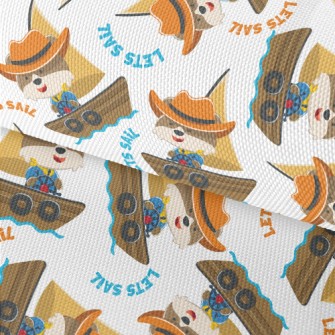Cartoon Sailing Animals Waterproof Oxford