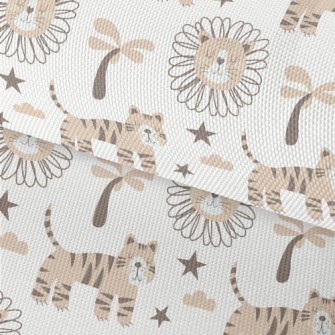 African Lion And Tiger Waterproof Oxford