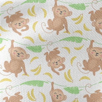 Cute Monkey With Banana Waterproof Canvas