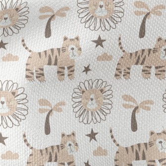 African Lion And Tiger Waterproof Canvas