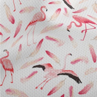 Flamingo With Feathers Athletic Mesh Flat Back