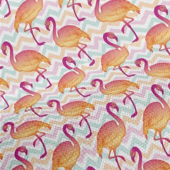 Modern Hand Drawn Flamingo Performance Linen