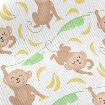 Cute Monkey With Banana Standard Corduroy