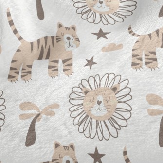 African Lion And Tiger Minky