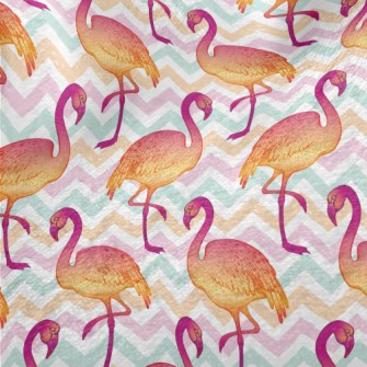Modern Hand Drawn Flamingo Minky