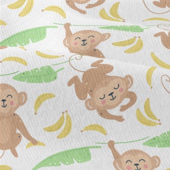 Cute Monkey With Banana Modern Jersey