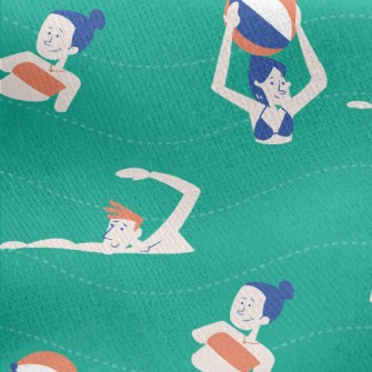 People Relaxing On The Beach Jersey Backed Fleece