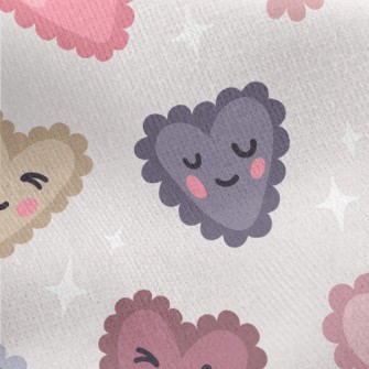 Cartoon Love Heart Jersey Backed Fleece