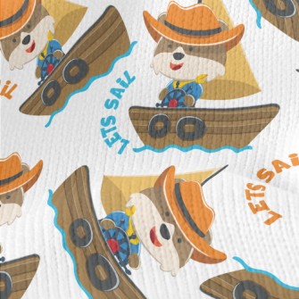 Cartoon Sailing Animals Stretch Jersey