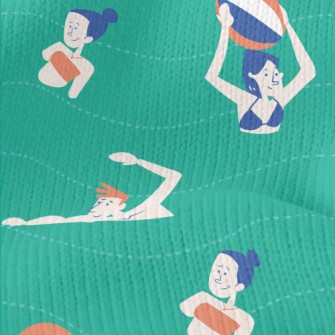 People Relaxing On The Beach Stretch Jersey