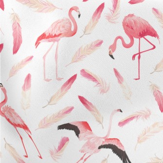 Flamingo With Feathers Lightweight Cotton Poplin