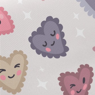 Cartoon Love Heart Midweight Cotton Poplin