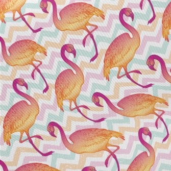 Modern Hand Drawn Flamingo Midweight Cotton Poplin