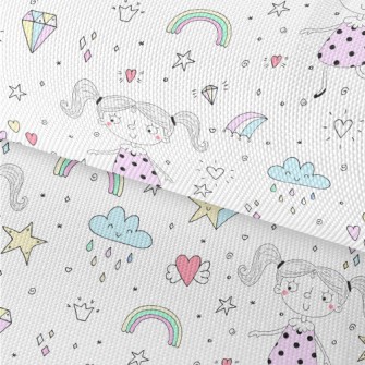 Cute Little Girl Waterproof Oxford
