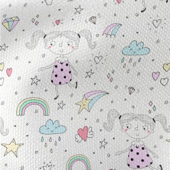 Cute Little Girl Waterproof Canvas