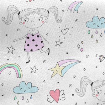 Cute Little Girl Jersey Backed Fleece