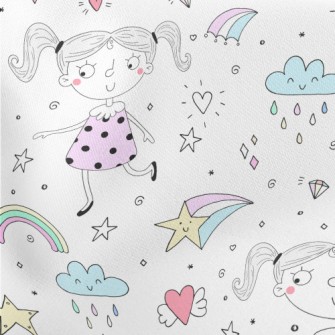 Cute Little Girl Lightweight Cotton Poplin