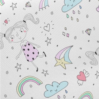 Cute Little Girl Midweight Cotton Poplin