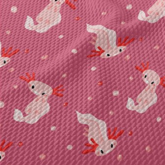 Cute Pink Salamander Birdseye Piqué