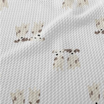 Cute Twin Puppies Birdseye Piqué