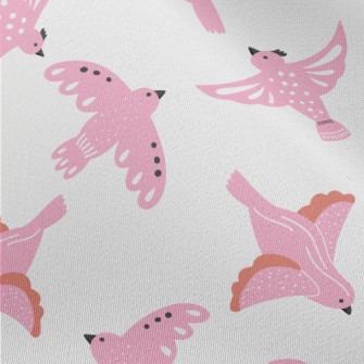 Pink Pigeons Flying In Spring Chiffon