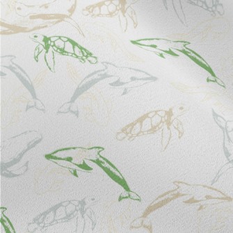 Swimming Marine Life Chiffon