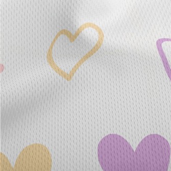 Pastel Colorful Heart Athletic Mesh Flat Back