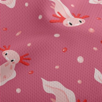 Cute Pink Salamander Athletic Mesh Flat Back