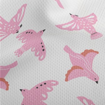 Pink Pigeons Flying In Spring Athletic Mesh Flat Back