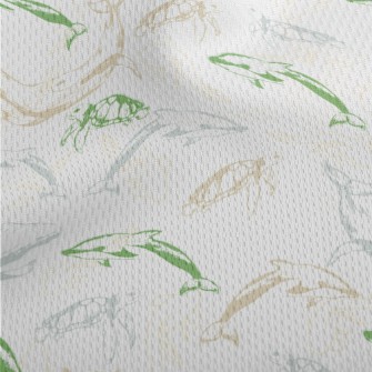 Swimming Marine Life Athletic Mesh Flat Back