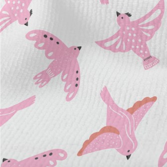 Pink Pigeons Flying In Spring Terry