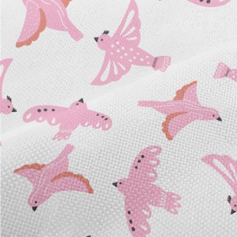 Pink Pigeons Flying In Spring Performance Linen