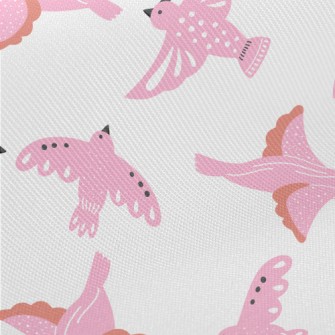 Pink Pigeons Flying In Spring Twill