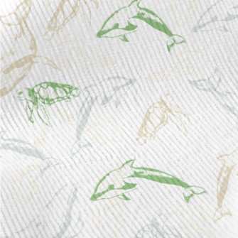 Swimming Marine Life Standard Corduroy