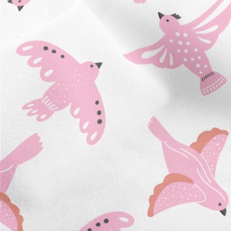 Pink Pigeons Flying In Spring Micro Fleece