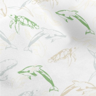 Swimming Marine Life Micro Fleece